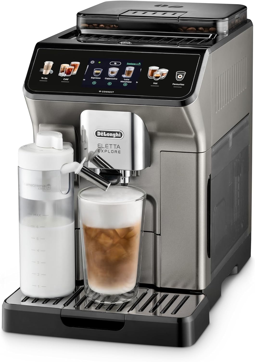 DeLonghi aparat za kavu automatski ECAM450.86.T Eletta Explore 19 bara TFT display App Titanium - Slika 2